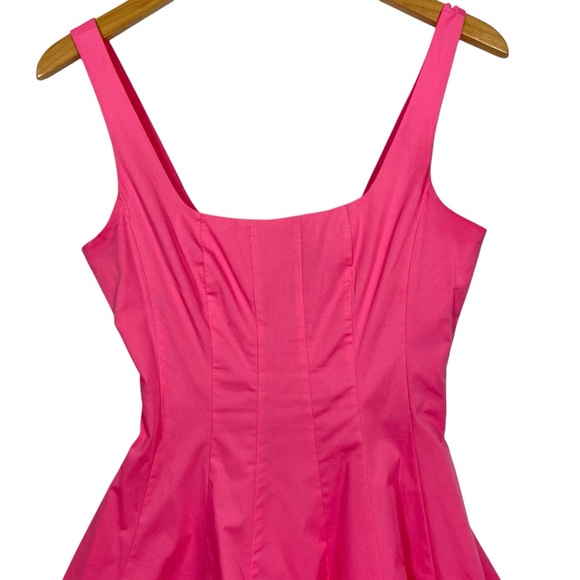 STAUD NWT mini wells pink fit and flare pink dress 4 S - Picture 4 of 8